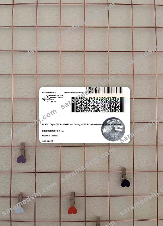 USA Georgia driving license (2017-2019) photolook BACK